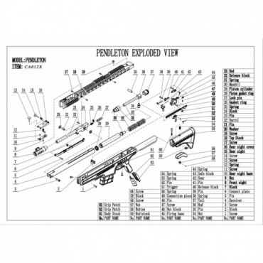 Pièces détachées pour carabine à air PENDLETON SCREW N°1