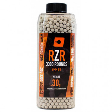 Billes Airsoft 6mm RZR 0.30g bouteille 3300 bbs 0,30g