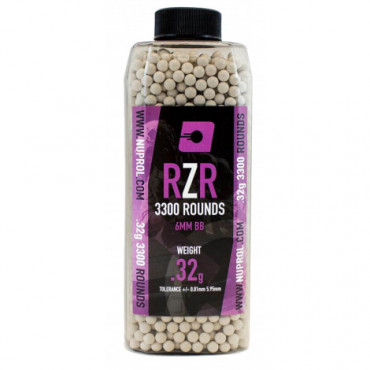 Billes Airsoft 6mm RZR 0.32g bouteille 3300 bbs 0,32