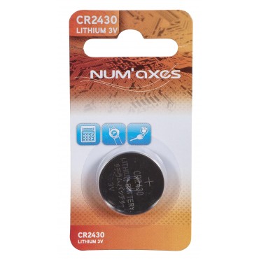 NUM'AXES - Blister 1 pile CR2430 lithium 3 V (Equivalence : DL2430) 