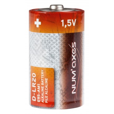 NUM'AXES - Blister 2 piles D LR20 alcalines 1,5 V 