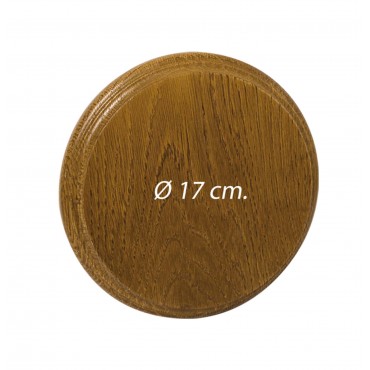 Ecusson en chêne pour grès et défenses de sanglier Diam.17 cm
