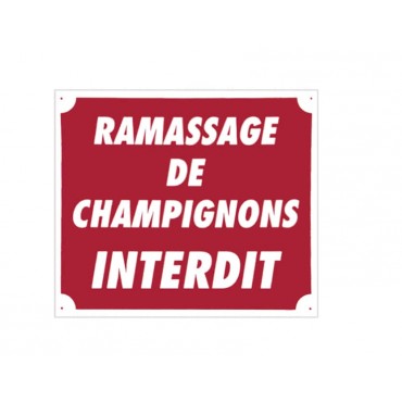 Panneau ''Ramassage de champignons interdit'' 30 x 25 cm 