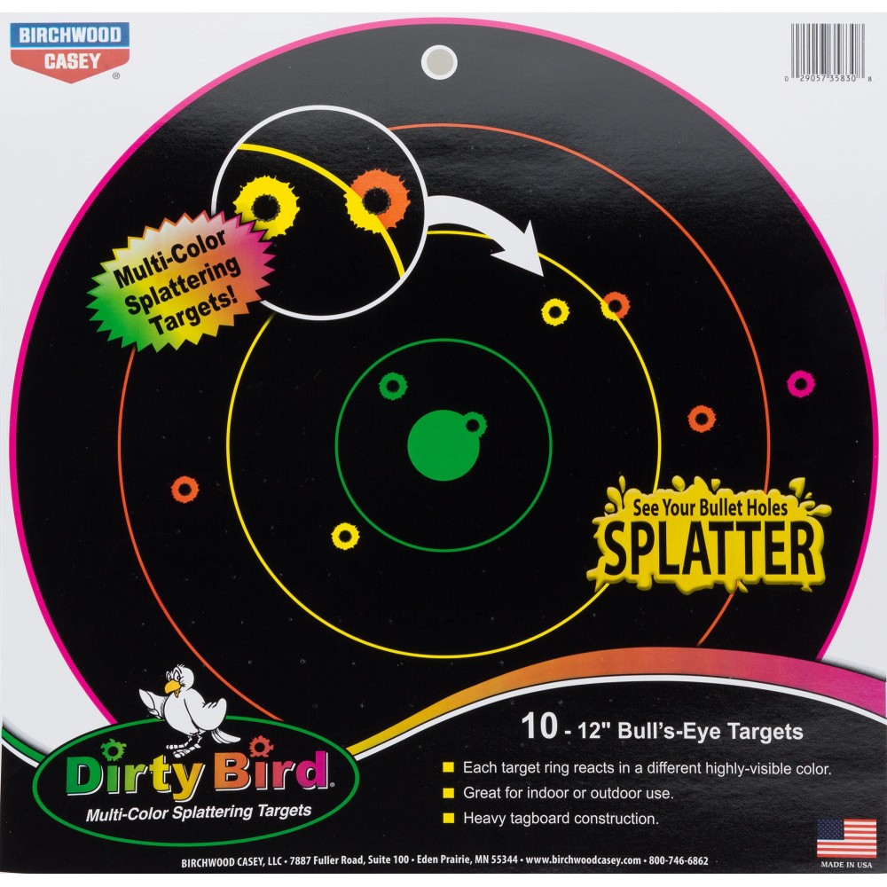 Cible Dirty Birds multicolores - Birchwood Casey 