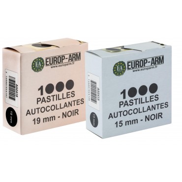 Pastilles autocollantes noires diam. 15 ou 19 mm Diam.19 mm