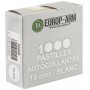 Pastilles autocollantes blanches diam. 15 ou 19 mm 