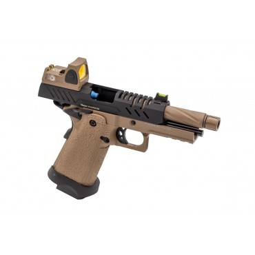 Réplique GBB gaz Vorsk Hi-Capa PRO + BDS Tan /Noir 1,0J 