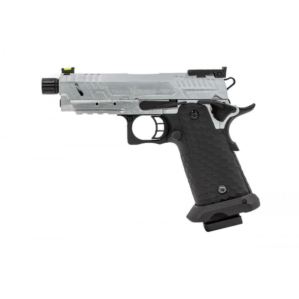 Réplique GBB gaz Vorsk CS Hi-Capa Vengeance Compact Noir / Silver 1,0J 