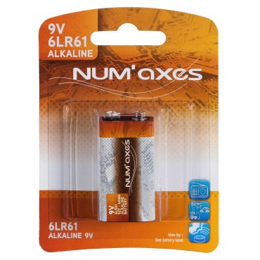 NUM'AXES - Blister 1 pile 6LR61 alcaline 9 V 