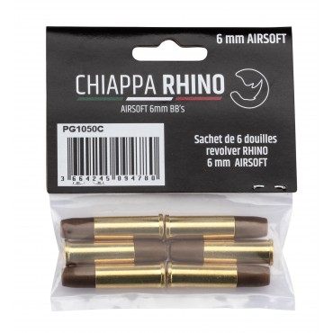 Réplique Airsoft revolver CO2 CHIAPPA RHINO 50DS 0,95J Pack de 6 douilles 