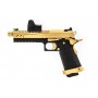 Réplique GBB gaz Hi-Capa 5.1 SPLIT Gold / Noir 1,0J + point rouge BDS 
