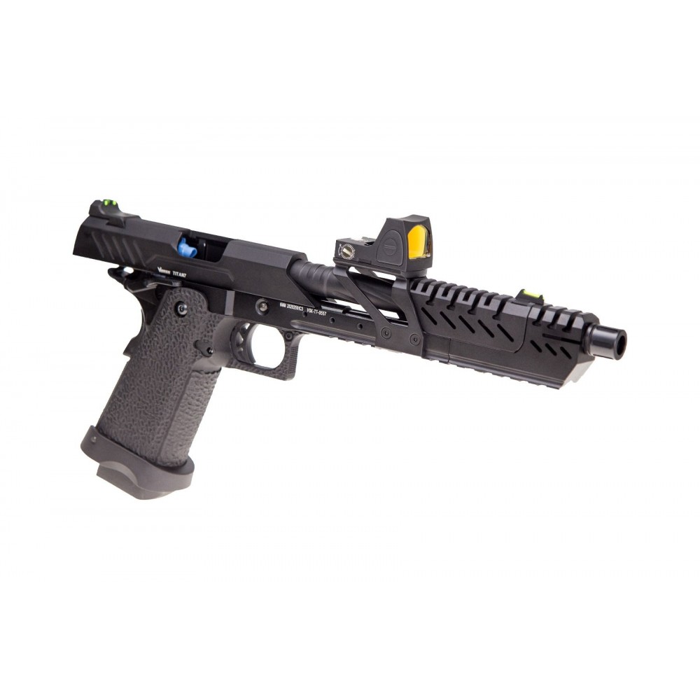 Réplique GBB gaz Hi-Capa TITAN 7 Noir 1,0J + point rouge BDS TITAN 7 NOIR + BDS 