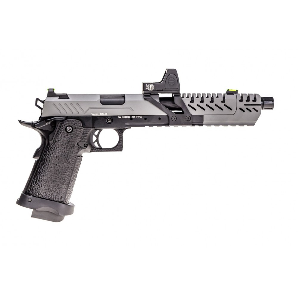 Réplique GBB gaz Hi-Capa TITAN 7 Noir / Grey 1,0J + point rouge BDS TITAN 7 GREY BDS 