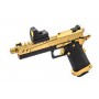 Réplique GBB gaz Hi-Capa 5.1 SPLIT Gold / Noir 1,0J + point rouge BDS 